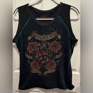 Affliction Sleeveless Shirt. Vintage Size Large GUC